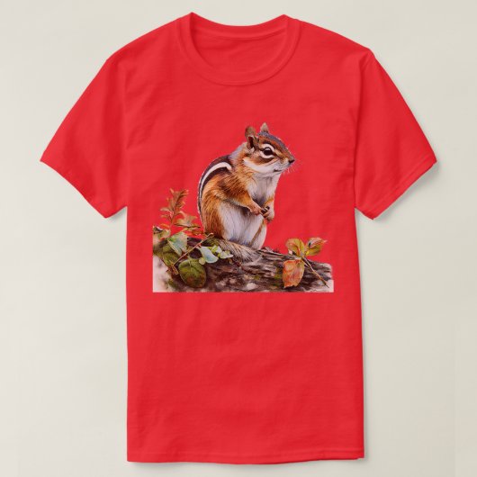 水彩可愛いチムンク Tシャツ (デザイン正面)