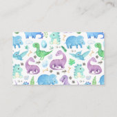 水彩可愛いディノベビーシャワーおむつラッフル エンクロージャーカード (裏面)