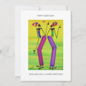 水彩可愛いトロピカルサマー誕生日 カード (正面)