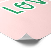 水彩可愛いトロピカルハウスプラントオンピンク ポスター (角)