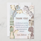 水彩可愛いドラゴン誕生日サンキューカード 招待状 (正面)