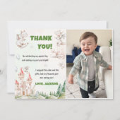 水彩可愛いドラゴン誕生日サンキューカード 招待状 (正面)