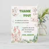 水彩可愛いドラゴン誕生日サンキューカード 招待状 (スタンド正面)