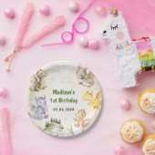 水彩可愛いドラゴン誕生日紙プレート ペーパープレート (パーティー)