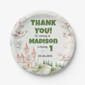 水彩可愛いドラゴン誕生日紙プレート ペーパープレート (正面)