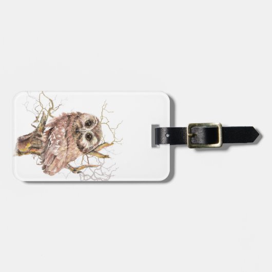 水彩可愛いノコハクチョウ ラゲッジタグ (正面横)