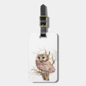 水彩可愛いノコハクチョウ ラゲッジタグ (正面縦)