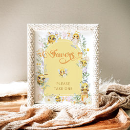 水彩可愛いハチの願い ポスター