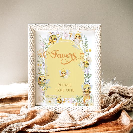 水彩可愛いハチの願い ポスター