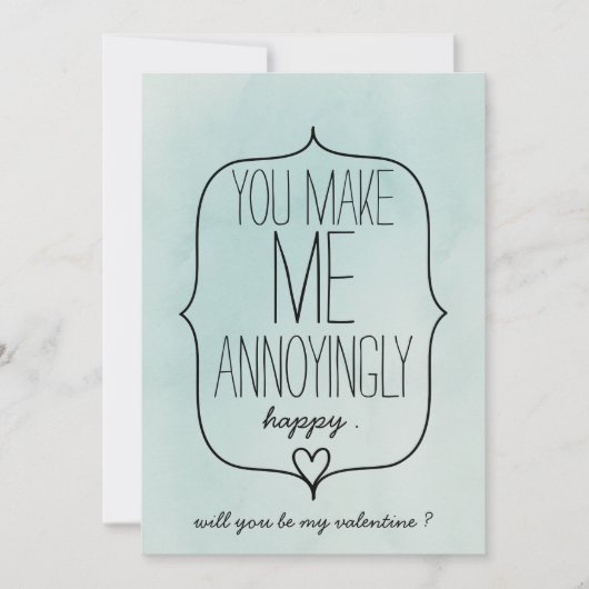 水彩可愛いハートおもしろいバレンタインデー シーズンカード (正面)