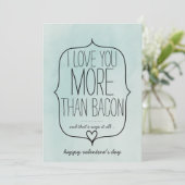 水彩可愛いハートおもしろいベーコンバレンタインデー シーズンカード (スタンド正面)