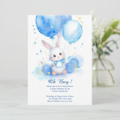 水彩可愛いバニーベビーシャワー招待状 招待状 (スタンド正面)