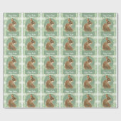 水彩可愛いバニーラビットハッピーイースター ラッピングペーパー (フラット)