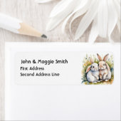 水彩可愛いバニーラビットファーム動物アート ラベル (インサイチュ)