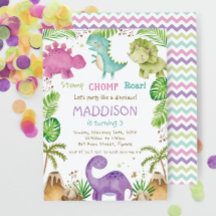 水彩可愛いパステル恐竜の緑の少女