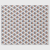 水彩可愛いパンダとレインボーハート ラッピングペーパー (フラット)