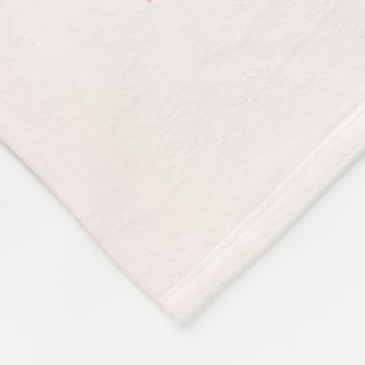 水彩可愛いピンクのテディベア熱気球 フリースブランケット (角)