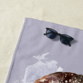 水彩可愛いフクロウ鳥自然野生生物アート ビーチタオル (インサイチュ)