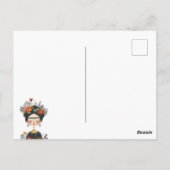 水彩可愛いフリダカホハッピーシンコデマヨ ポストカード (裏面)