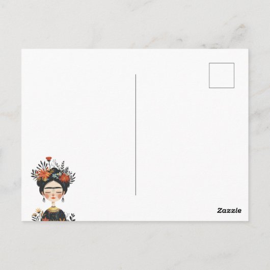 水彩可愛いフリダカホハッピーシンコデマヨ ポストカード (裏面)