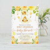 水彩可愛いフローラキリン赤ちゃんシャワー 招待状 (スタンド正面)