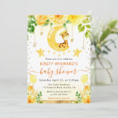 水彩可愛いフローラキリン赤ちゃんシャワー 招待状 (スタンド正面)
