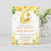 水彩可愛いフローラキリン赤ちゃんシャワー 招待状 (スタンド正面)