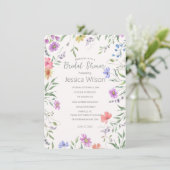 水彩可愛いフローラメドウブライダルシャワー 招待状 (スタンド正面)
