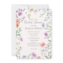 水彩可愛いフローラメドウブライダルシャワー