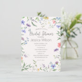 水彩可愛いフローラメドウブライダルシャワー 招待状 (スタンド正面)