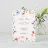 水彩可愛いフローラメドウブライダルシャワー 招待状 (スタンド正面)