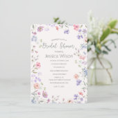 水彩可愛いフローラメドウブライダルシャワー 招待状 (スタンド正面)