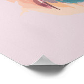 水彩可愛いフード忍者猫 ポスター (角)