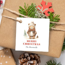 水彩可愛いブラウンベアホリデー