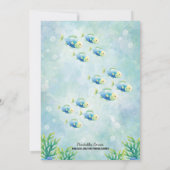 水彩可愛いブラックマーメイド誕生日招待状 招待状 (裏面)