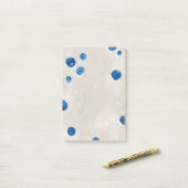 水彩可愛いブルーネイビー航海の水玉模様 ポストイット (デスク上)