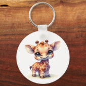 水彩可愛いベビーキリン キーホルダー (正面)