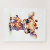 水彩可愛いベビーキリン ジグソーパズル (横)
