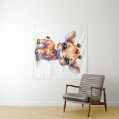 水彩可愛いベビーキリン タペストリー (インサイチュ(横))