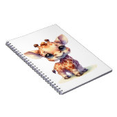 水彩可愛いベビーキリン ノートブック (右側)