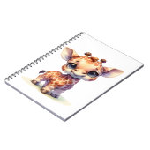 水彩可愛いベビーキリン ノートブック (左側)