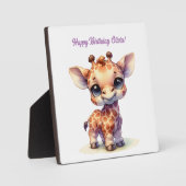 水彩可愛いベビーキリン フォトプラーク (正面)