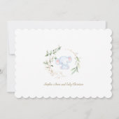 水彩可愛いベビーゾウのサファリベイビーシャワー サンキューカード (裏面)