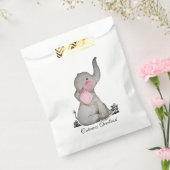 水彩可愛いベビーゾウ赤面&花 フェイバーバッグ (封をした状態)