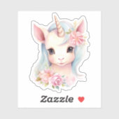 水彩可愛いベビーユニコーン シール (シート)