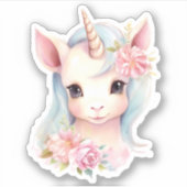 水彩可愛いベビーユニコーン シール (正面)