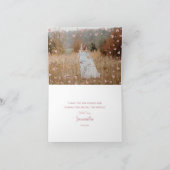 水彩可愛いベビー象ピンク水彩色 サンキューカード (内部)