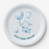 水彩可愛いベビー象紙プレート ペーパープレート (正面)
