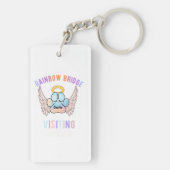 水彩可愛いペット前犬ねこメモリアル翼 キーホルダー (裏面)