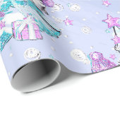 水彩可愛いホッキョクグマとペンギンのクリスマス ラッピングペーパー (ロールコーナー)